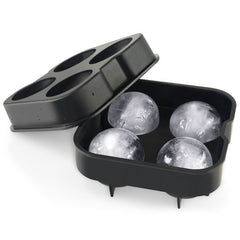 Ball Shape 4-Grid Silicone Ice Cube Mold, Ball Shape