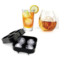 Ball Shape 4-Grid Silicone Ice Cube Mold, Ball Shape