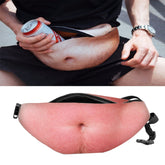 Creative Funny Anti-harassment Artificial Belly Shape Outdoor Bags, Multifunctional Portable Unisex Sports Belly Waist Bag