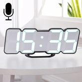 Modern 3D LED Sound Control Colorful Digital Alarm Clock Adjust Brightness Electronic Wall Glowing Hanging Clock with Remote Control