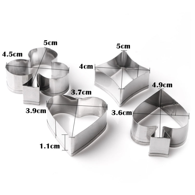 3 Sets Stainless Steel Poker Cookie Mold Playing Cards Cake Fondant Mold Spade Heart Biscuit Cutter, 3 Sets 3 Sets Stainless Steel Poker Cookie Mold Playing Cards Cake Fondant Mold Spade Heart Biscuit Cutter, 3 Sets