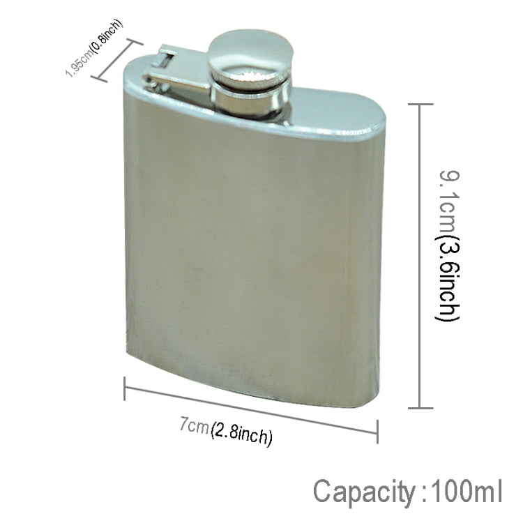 100ml(3.5oz)  Pocket Flagon Outdoor Sports Flat Liquor Flask Camping Ultralight Portable Wearproof Wine Pot(Silver), 100ml(3.5oz) 100ml(3.5oz)  Pocket Flagon Outdoor Sports Flat Liquor Flask Camping Ultralight Portable Wearproof Wine Pot(Silver), 100ml(3.5oz)