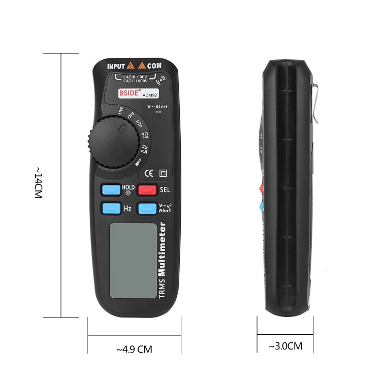 BSIDE ADM92 Handheld True RMS Digital Multimeter Auto Range 6000 Counts TRMS Tester with Live Wire Check Temp NCV Hz ohm Diode BSIDE ADM92 Handheld True RMS Digital Multimeter Auto Range 6000 Counts TRMS Tester with Live Wire Check Temp NCV Hz ohm Diode