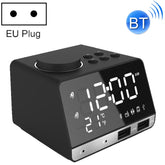 K11 Bluetooth Alarm Clock Speaker Creative Digital Music Clock Display Radio with Dual USB Interface, Support U Disk / TF Card / FM / AUX, EU Plug, EU Plug(Black), EU Plug(White)