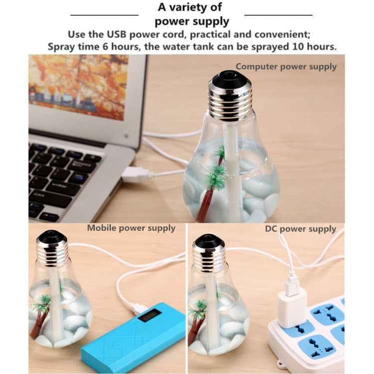 400ML Colorful Light Portable Bulb Shape Aromatherapy Air Purifier Humidifier for Home / Office / Car 400ML Colorful Light Portable Bulb Shape Aromatherapy Air Purifier Humidifier for Home / Office / Car