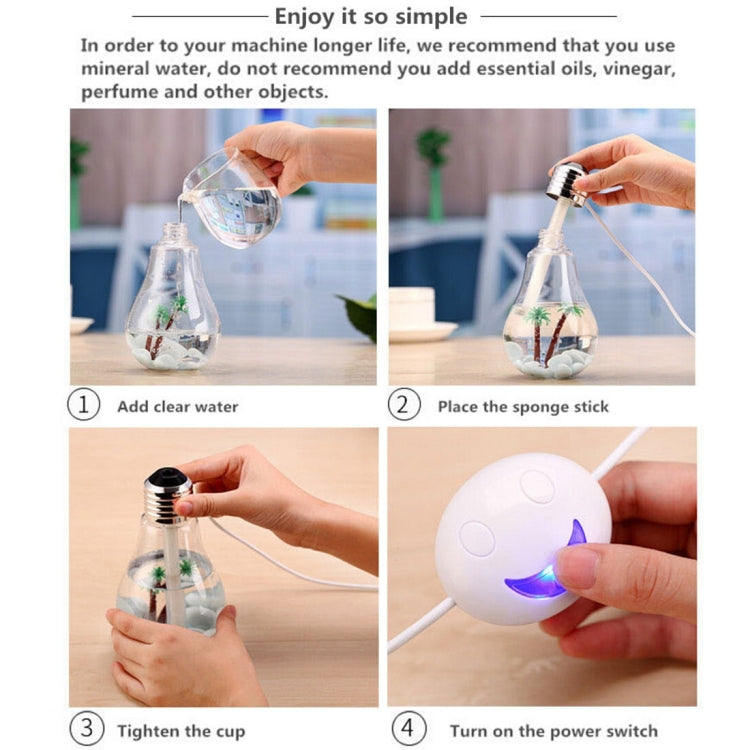 400ML Colorful Light Portable Bulb Shape Aromatherapy Air Purifier Humidifier for Home / Office / Car 400ML Colorful Light Portable Bulb Shape Aromatherapy Air Purifier Humidifier for Home / Office / Car