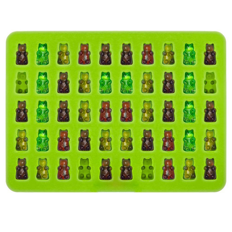 2 PCS 50 Holes Small Bear Chocolate Tray Silicone Mold Cookie Mold Candy Mold, Random Color Delivery, Size: 19*13.7*1cm, 50-Grid 2 PCS 50 Holes Small Bear Chocolate Tray Silicone Mold Cookie Mold Candy Mold, Random Color Delivery, Size: 19*13.7*1cm, 50-Grid
