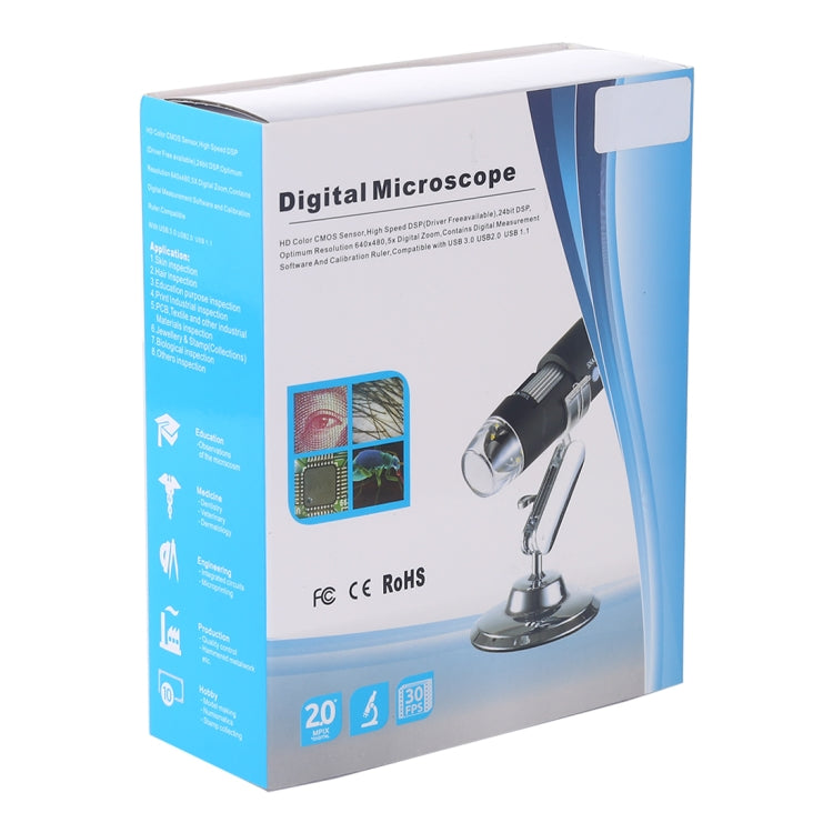 Microscopio digital USB con lupa HD de 0,3 MP y sensor de imagen de 2560 x 1920 P, 8 LED y soporte profesional Microscopio digital USB con lupa HD de 0,3 MP y sensor de imagen de 2560 x 1920 P, 8 LED y soporte profesional