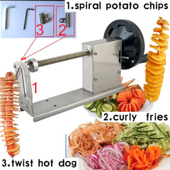 528-1 Manual Twisted Potato Cutter,Potato Chips Slicer,High Quality French Fry Cutter, Manual stretching