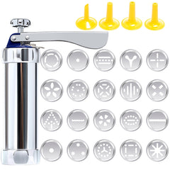 Multifunctional Household Cookie Biscuit Machine Tool Mold Decorating Mounted DIY Baking with 20 Moulds & 4 Nozzles, Multi-function silver, Multi-function Green