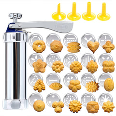 Multifunctional Household Cookie Biscuit Machine Tool Mold Decorating Mounted DIY Baking with 20 Moulds & 4 Nozzles, Multi-function silver, Multi-function Green