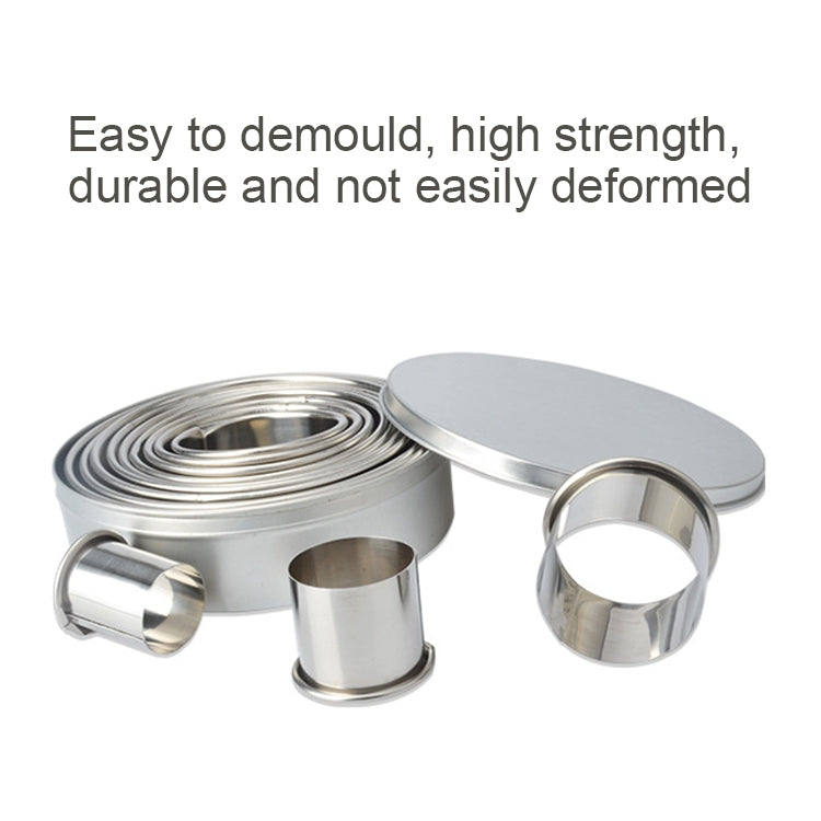 12 PCS / Set Stainless Steel Round Shape Cutting Mould Mousse Cake Doughnut Baking Tools, Round Shape(12 PCS / Set) 12 PCS / Set Stainless Steel Round Shape Cutting Mould Mousse Cake Doughnut Baking Tools, Round Shape(12 PCS / Set)