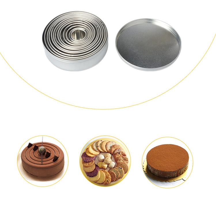 12 PCS / Set Stainless Steel Round Shape Cutting Mould Mousse Cake Doughnut Baking Tools, Round Shape(12 PCS / Set) 12 PCS / Set Stainless Steel Round Shape Cutting Mould Mousse Cake Doughnut Baking Tools, Round Shape(12 PCS / Set)