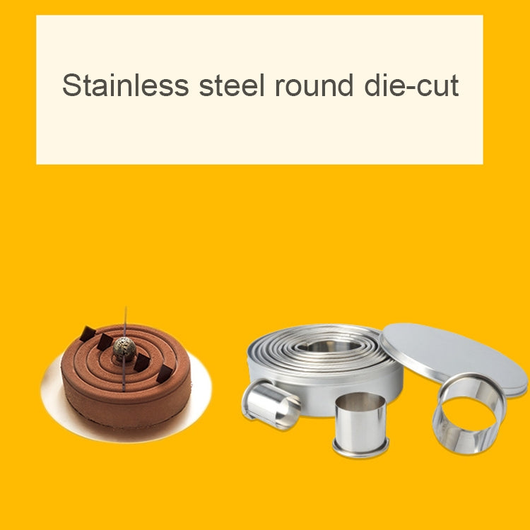 12 PCS / Set Stainless Steel Round Shape Cutting Mould Mousse Cake Doughnut Baking Tools, Round Shape(12 PCS / Set) 12 PCS / Set Stainless Steel Round Shape Cutting Mould Mousse Cake Doughnut Baking Tools, Round Shape(12 PCS / Set)