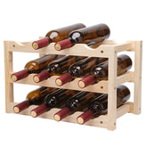 Solid Wood Folding 12-bottle Wine Display Rack Multi-layer Wine Rack, Size: 46x24x28cm, Multi-layer Wine Rack