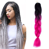 Fashion Color Gradient Individual Braid Wigs Chemical Fiber Big Braids, Length: 60cm(18Navy Blue+Sky Blue)