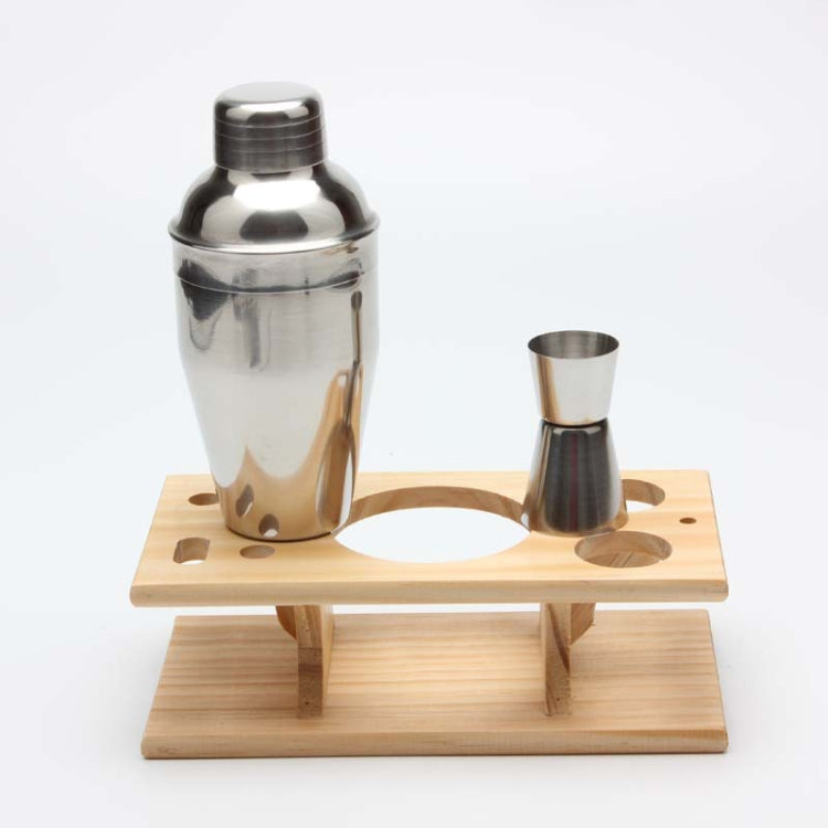 9 in 1 Stainless Steel Cocktail Shaker Tools Set with Wooden Mount, Capacity: 350ml, 350ml 9 in 1 Stainless Steel Cocktail Shaker Tools Set with Wooden Mount, Capacity: 350ml, 350ml