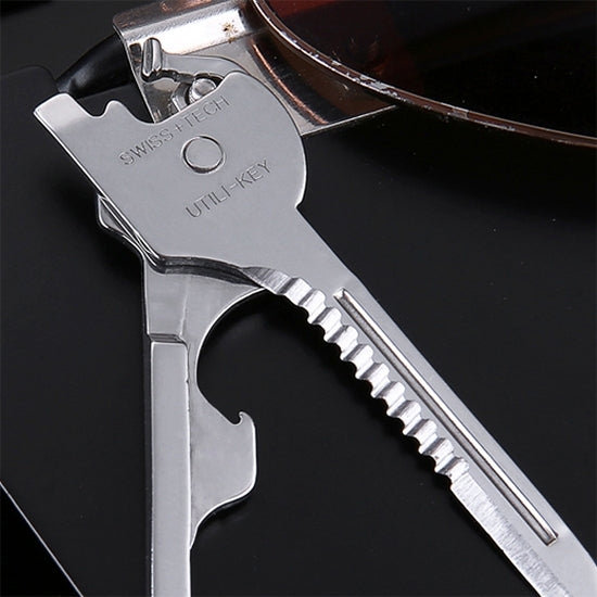SWISS+TECH Stainless Steel 6 in 1 Multi-function Outdoor Key Chain, Foldable Mini Tools Key Ring SWISS+TECH Stainless Steel 6 in 1 Multi-function Outdoor Key Chain, Foldable Mini Tools Key Ring