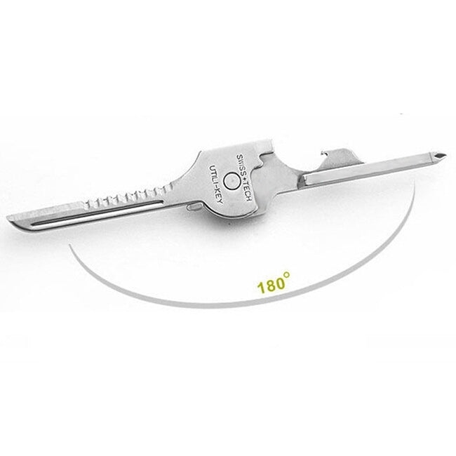 SWISS+TECH Stainless Steel 6 in 1 Multi-function Outdoor Key Chain, Foldable Mini Tools Key Ring SWISS+TECH Stainless Steel 6 in 1 Multi-function Outdoor Key Chain, Foldable Mini Tools Key Ring