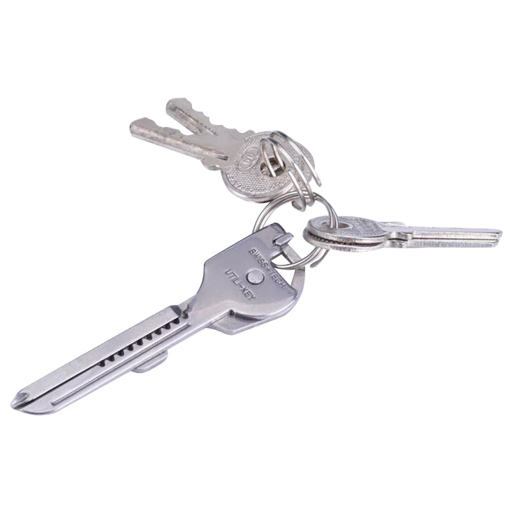SWISS+TECH Stainless Steel 6 in 1 Multi-function Outdoor Key Chain, Foldable Mini Tools Key Ring SWISS+TECH Stainless Steel 6 in 1 Multi-function Outdoor Key Chain, Foldable Mini Tools Key Ring