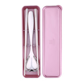 3 in 1 304 Stainless Steel Frosted Portable Outdoor Tableware for Children