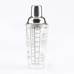 Stainless Steel Glass Cocktail Shaker Tools Milk Tea Cup with Scale, Capacity: 450ml, 450ml Cocktail Shaker