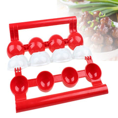 Useful Newbie Meatballs Fish Balls Kitchen Homemade Stuffed Meatballs Maker Home Cooking Tools, ABS Red