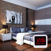 Desk Table Digital Backlight LED Alarm Clock with Time & Date & Temperature & Humidity Display