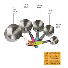 kn650 10 in 1 Colorful Stainless Steel Measuring Spoon Cake Mold Baking Tool Set