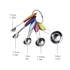 kn650 10 in 1 Black Stainless Steel Measuring Spoon Cake Mold Baking Tool Set