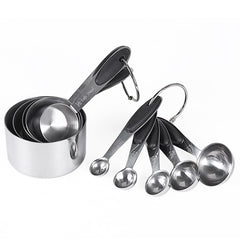kn650 10 in 1 Black Stainless Steel Measuring Spoon Cake Mold Baking Tool Set