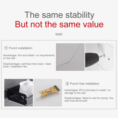 70cm 10 Hooks Kitchen Multi-function Wall Hanging Holder Seasoning Storage Rack, 70cm 10 Hooks(Black)