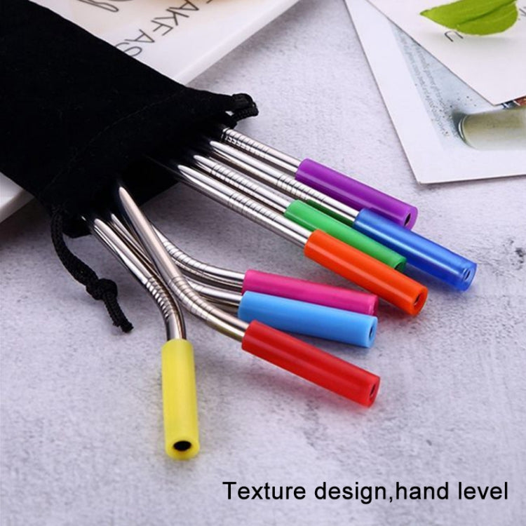 8pcs Reusable Silicone Tips Stainless Steel Drinking Straws + 2pcs Cleaner Brushes Set Kit with Cashmere Bag,  215*6mm, 215*6mm 8pcs Reusable Silicone Tips Stainless Steel Drinking Straws + 2pcs Cleaner Brushes Set Kit with Cashmere Bag,  215*6mm, 215*6mm