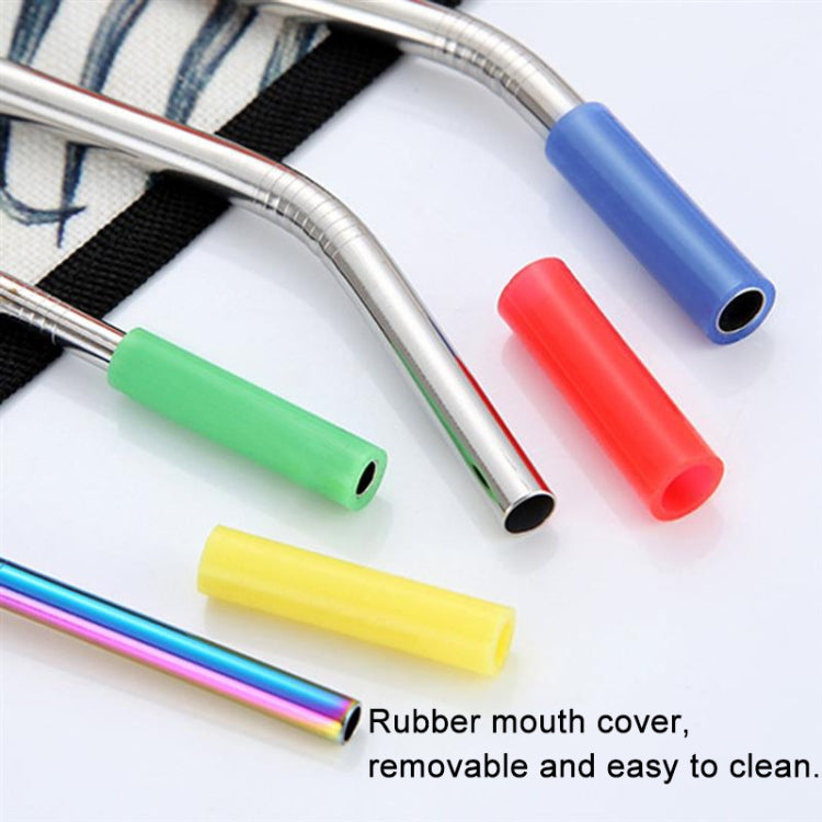 8 PCS Reusable Silicone Tips Stainless Steel Drinking Straws + 2 PCS Cleaner Brushes Set Kit with Cashmere Bag,  266*6mm, 266*6mm 8 PCS Reusable Silicone Tips Stainless Steel Drinking Straws + 2 PCS Cleaner Brushes Set Kit with Cashmere Bag,  266*6mm, 266*6mm