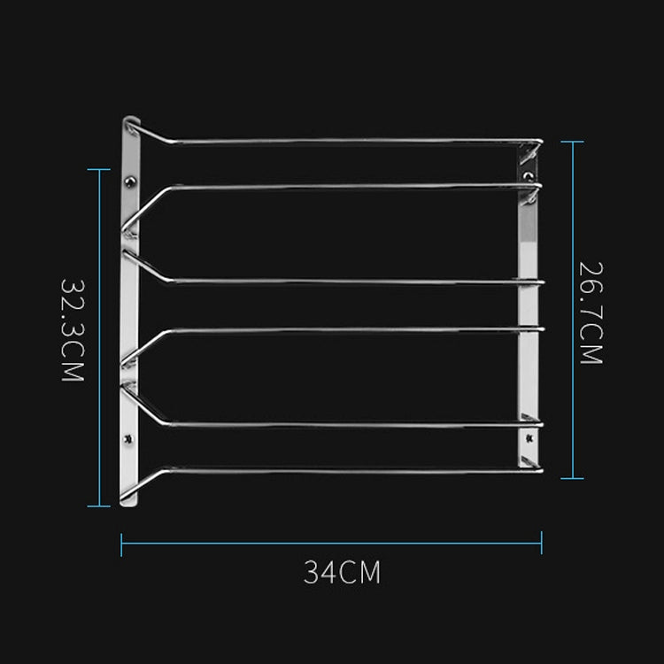 MICLAN Three Rows Stainless Steel Hanging Wine Glass Holder, Size: 34*32*27cm MICLAN Three Rows Stainless Steel Hanging Wine Glass Holder, Size: 34*32*27cm