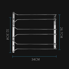 MICLAN Three Rows Stainless Steel Hanging Wine Glass Holder, Size: 34*32*27cm