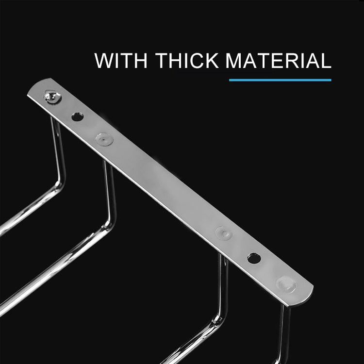 MICLAN Three Rows Stainless Steel Hanging Wine Glass Holder, Size: 34*32*27cm MICLAN Three Rows Stainless Steel Hanging Wine Glass Holder, Size: 34*32*27cm