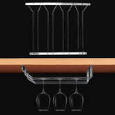 MICLAN Four Rows Stainless Steel Hanging Wine Glass Holder, Size: 34*38*43cm, Size: 34*38*43cm