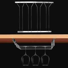 MICLAN Four Rows Stainless Steel Hanging Wine Glass Holder, Size: 34*38*43cm, Size: 34*38*43cm