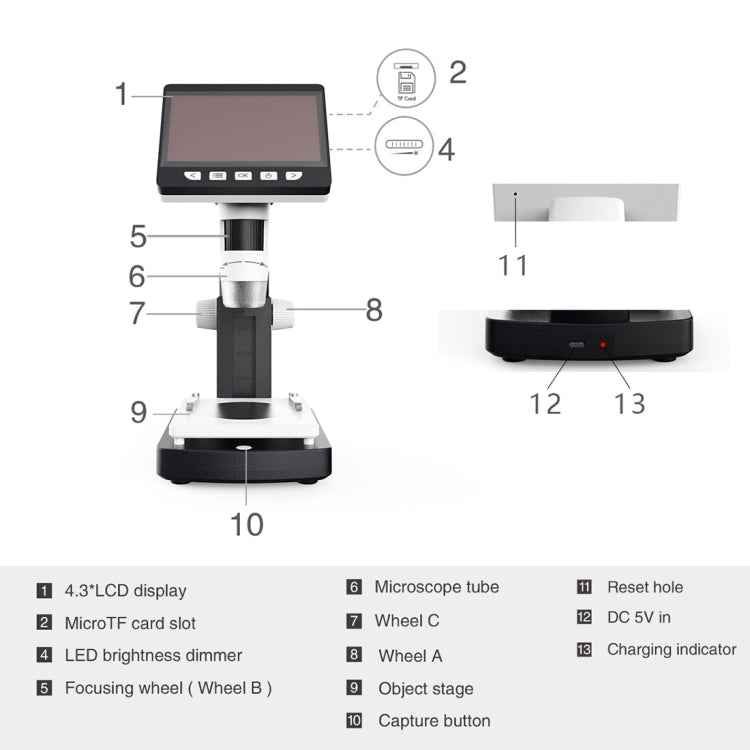 inskam306 1080P 4.3 inch Display Screen HDMI Port HD Digital Microscope, inskam306 inskam306 1080P 4.3 inch Display Screen HDMI Port HD Digital Microscope, inskam306