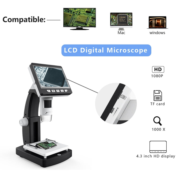 inskam306 1080P 4.3 inch Display Screen HDMI Port HD Digital Microscope, inskam306 inskam306 1080P 4.3 inch Display Screen HDMI Port HD Digital Microscope, inskam306