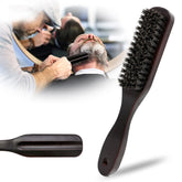 Wooden Handle Boar Brush Cleaning Hair Men Beard Brush Anti-static Barber Shop Hair Styling Comb Shaving Tools