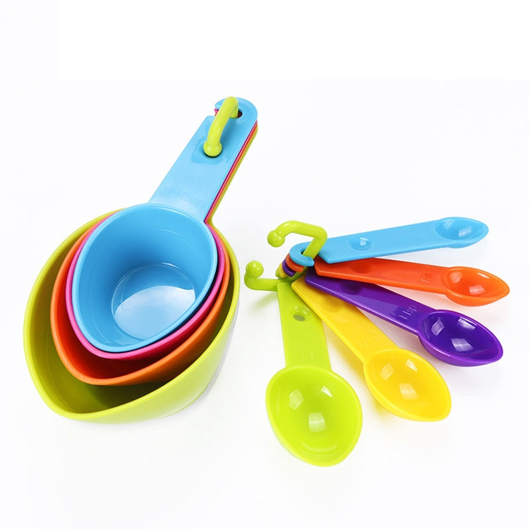 kn7600 9 in 1 Colorful Pointed Plastic Measuring Spoon Measuring Cup Baking Tool Set kn7600 9 in 1 Colorful Pointed Plastic Measuring Spoon Measuring Cup Baking Tool Set