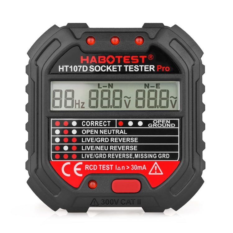 HABOTEST HT107D Multifunctional Digital Display Socket Tester, HT107D (US Plug), HT107D (UK Plug), HT107D (EU Plug) HABOTEST HT107D Multifunctional Digital Display Socket Tester, HT107D (US Plug), HT107D (UK Plug), HT107D (EU Plug)