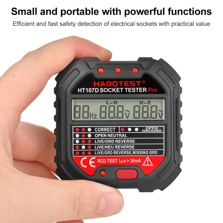 HABOTEST HT107D Multifunctional Digital Display Socket Tester, HT107D (US Plug), HT107D (UK Plug), HT107D (EU Plug) HABOTEST HT107D Multifunctional Digital Display Socket Tester, HT107D (US Plug), HT107D (UK Plug), HT107D (EU Plug)