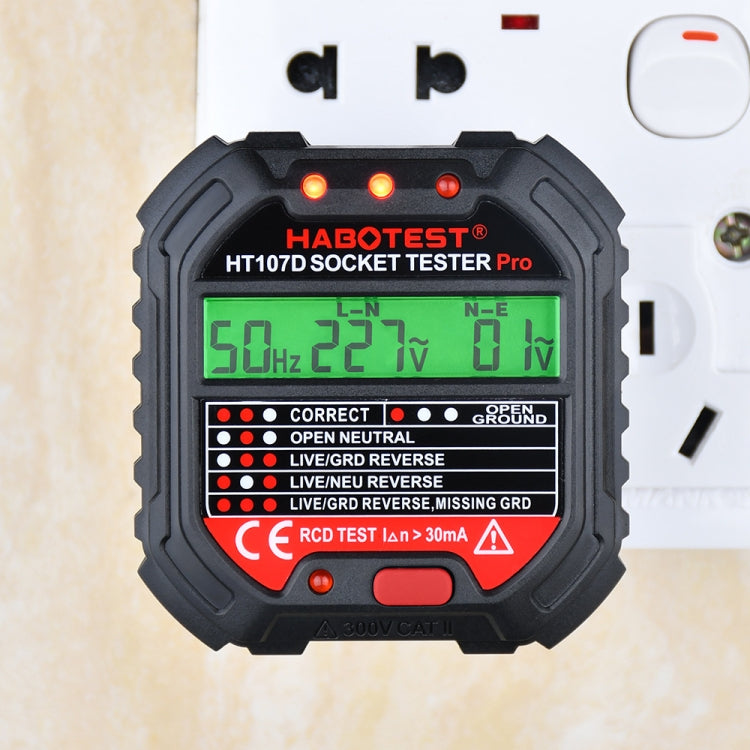 HABOTEST HT107D Multifunctional Digital Display Socket Tester, HT107D (US Plug), HT107D (UK Plug), HT107D (EU Plug) HABOTEST HT107D Multifunctional Digital Display Socket Tester, HT107D (US Plug), HT107D (UK Plug), HT107D (EU Plug)