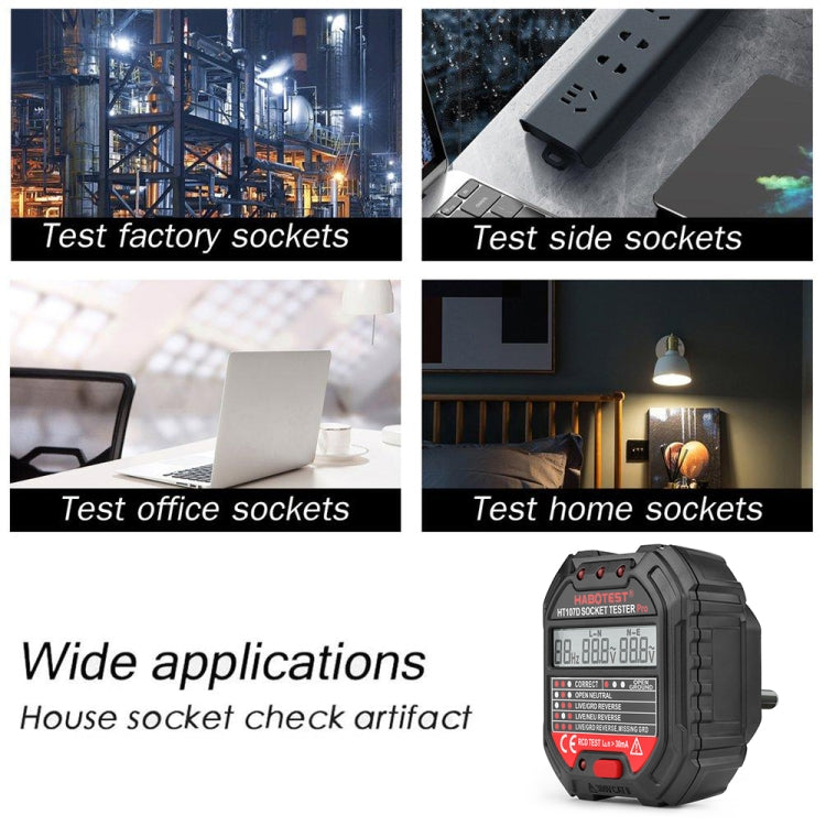 HABOTEST HT107D Multifunctional Digital Display Socket Tester, HT107D (US Plug), HT107D (UK Plug), HT107D (EU Plug) HABOTEST HT107D Multifunctional Digital Display Socket Tester, HT107D (US Plug), HT107D (UK Plug), HT107D (EU Plug)