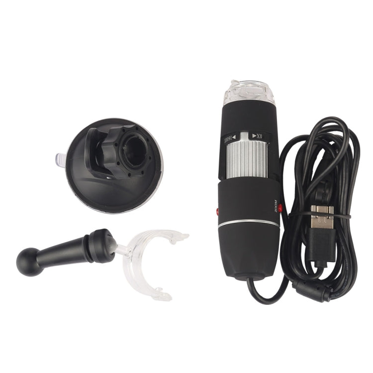 Microscopio digital USB 2 en 1 con sensor de imagen HD de 0,3 MP y lupa de 1600X con 8 LED y soporte profesional, 1600X Microscopio digital USB 2 en 1 con sensor de imagen HD de 0,3 MP y lupa de 1600X con 8 LED y soporte profesional, 1600X
