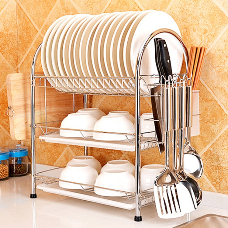 Multi-function Kitchen Stainless Steel Three Layers Arch Shape Rack Hanging Bowl Dish Holder, Three Layers Arch Shape Multi-function Kitchen Stainless Steel Three Layers Arch Shape Rack Hanging Bowl Dish Holder, Three Layers Arch Shape