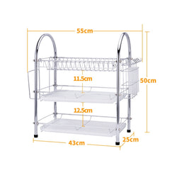 Multi-function Kitchen Stainless Steel Three Layers Arch Shape Rack Hanging Bowl Dish Holder, Three Layers Arch Shape